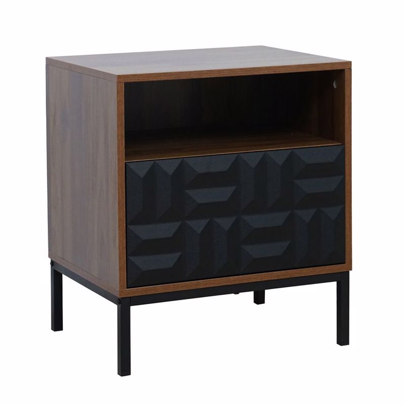 Liberta - Maison ZUMA Κομοδίνο Καρυδί/Μαύρο 51.5x40x58.